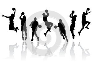 Vector Basketball Player Silhouettes