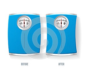 Vector Bathroom Scale set isolated on a white