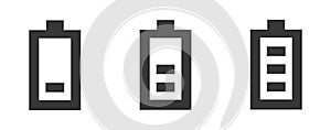 Vector battery icon. Charge from high to low