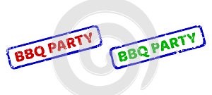 BBQ PARTY Bicolor Rough Rectangle Watermarks with Rubber Surfaces