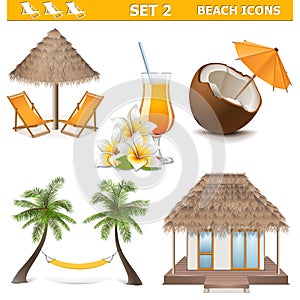 Vector Beach Icons Set 2