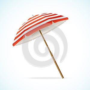 Vector Beach Umbrella Red and White