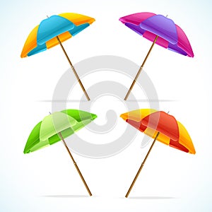 Vector Beach Umbrella Set