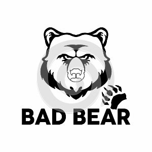 Vector or bear head shape design that can be used as a symbol of strength or savagery