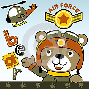 Vector bear the military helicopter pilot