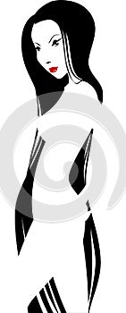 Vector beautiful bared girl