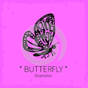 Vector beautiful butterfly illustration.