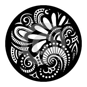 Vector Beautiful Deco Black Mandala