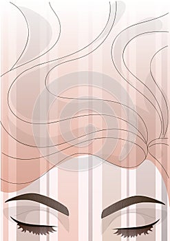 Vector beautiful eye with correction of eyebrows and hair background photo