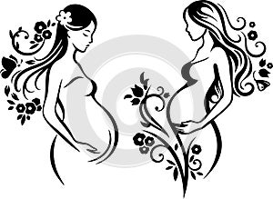 Vector Beautiful Pregnant Women Exquisite Series