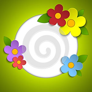 Beautiful Spring Flowers Green Background