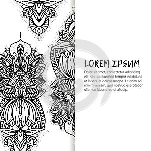 Vector Beautiful vintage decorative elements. Oriental pattern, illustration. Islam, Arabic Indian turkish motifs