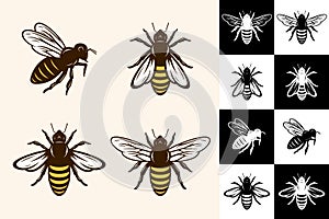 Vector bee icons