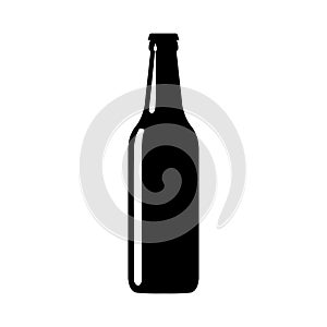 Vector beer bottle black silhouette