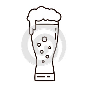 Vector beer glass icon. Beer glass with foam isolated on white background. Vector illustration.