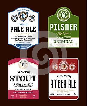 Vector beer labels and design elements