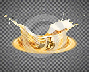 Vector beer splash isolated on light background
