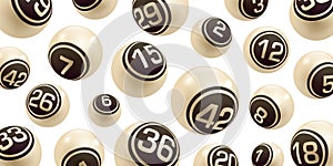 Vector Beige Bingo / Lottery Number Balls Set isolated