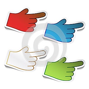 Vector bend stickers of hand