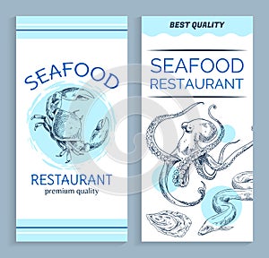 Vector Best Quality Seafood Restaurant Banner Set