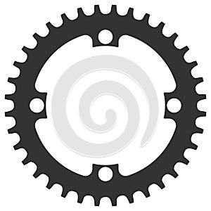 Vector Bicycle chainring 36 tooth isolated. Mtb gear.