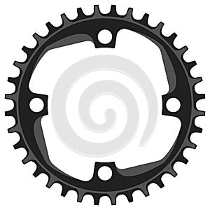 Vector Bicycle chainring 36 tooth isolated. Mtb gear.