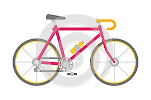 Vector bicycle in flat style isolated on white