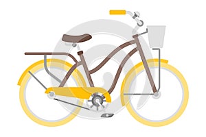 Vector bicycle in flat style isolated on white