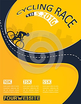 Vector bicycle race event poster design