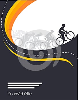 Vector bicycle race event poster design