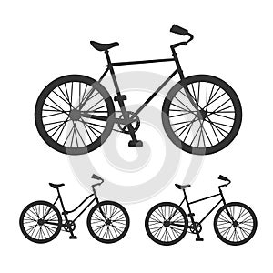 Vector Bicycle silhouette set