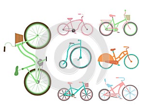 Vector bicycles vintage style old bike