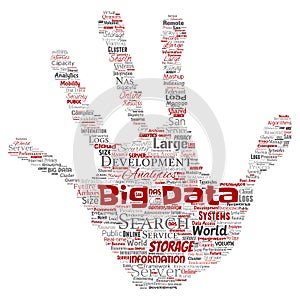 Vector big data large size storage systems hand print