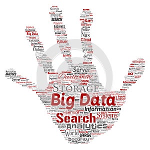 Vector big data large size storage systems hand print