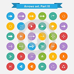 Vector Big set arrows in flat style