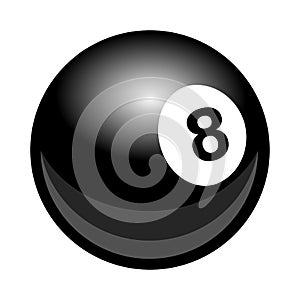 Vector billiards snooker pool 8ball illustration isolated on white background. photo