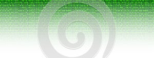Vector Binary Code Background, Transparency Effect, Digits Stripes, Green Color, Technology Background, Big Data.