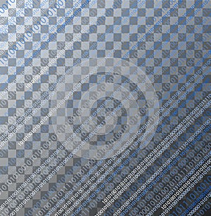 Vector binary code on transparent background