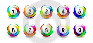 Vector Bingo Lottery Number Balls Set.