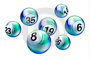 Vector Bingo Lottery Number Balls Set.