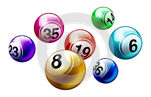 Vector Bingo Lottery Number Balls Set.