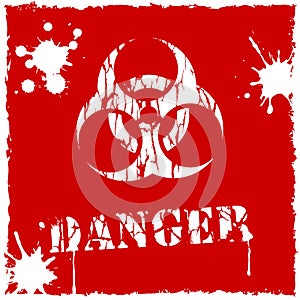 Vector biohazard icon red and white