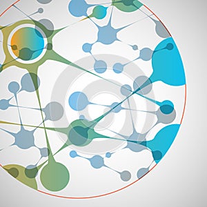 Vector biotechnology illustration. Science design molecule DNA