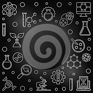 Vector Biotechnology outline frame - Biotech illustration