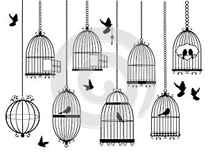 Vector Bird Cages