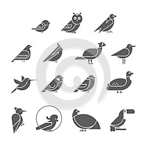 Vector bird icon set