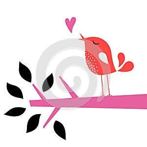 Vector bird love card