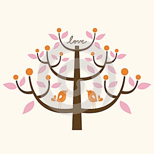 Vector bird love card