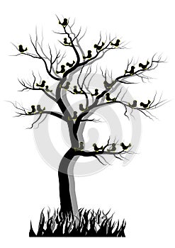 Vector Bird and Tree
