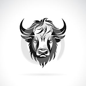 Vector of a bison head design on white background. Easy editable layered vector illustration. Wild Animals